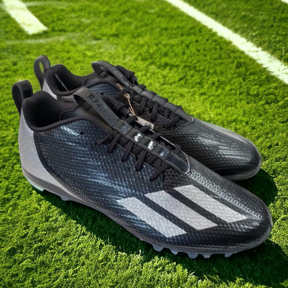 Adidas Adizero Black Gray Spark NFL Football Cleats GV9085 Mens 10 NEW Fast Ship